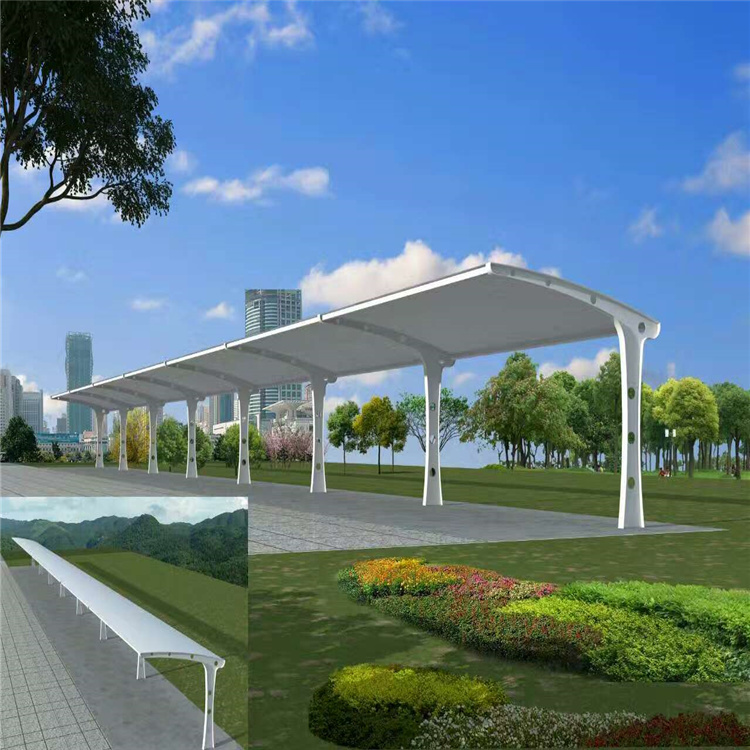 恒偉公園景觀棚 鋼膜結構停車棚一站式解決方案，讓停車更智能、更美觀